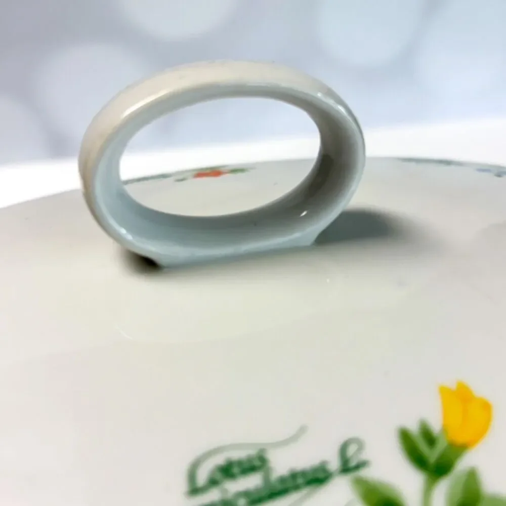 Anchor Hocking Floret 1.5 Qt Casserole Dish w Lid Vintage Glass Baking Dish